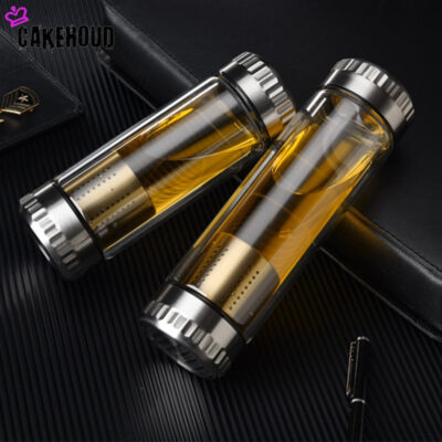 400ML  Stainless Steel Tea Infuser Filter – Glass Water Bottle